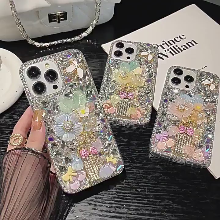 Flower Crystal Diamond Luxury Case - Iphone