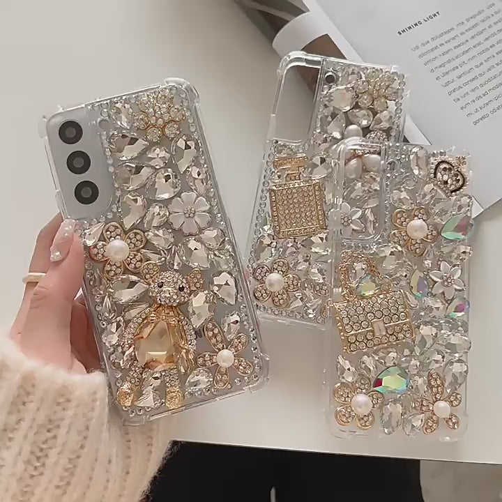Flower Crystal Diamond Luxury Case - Samsung