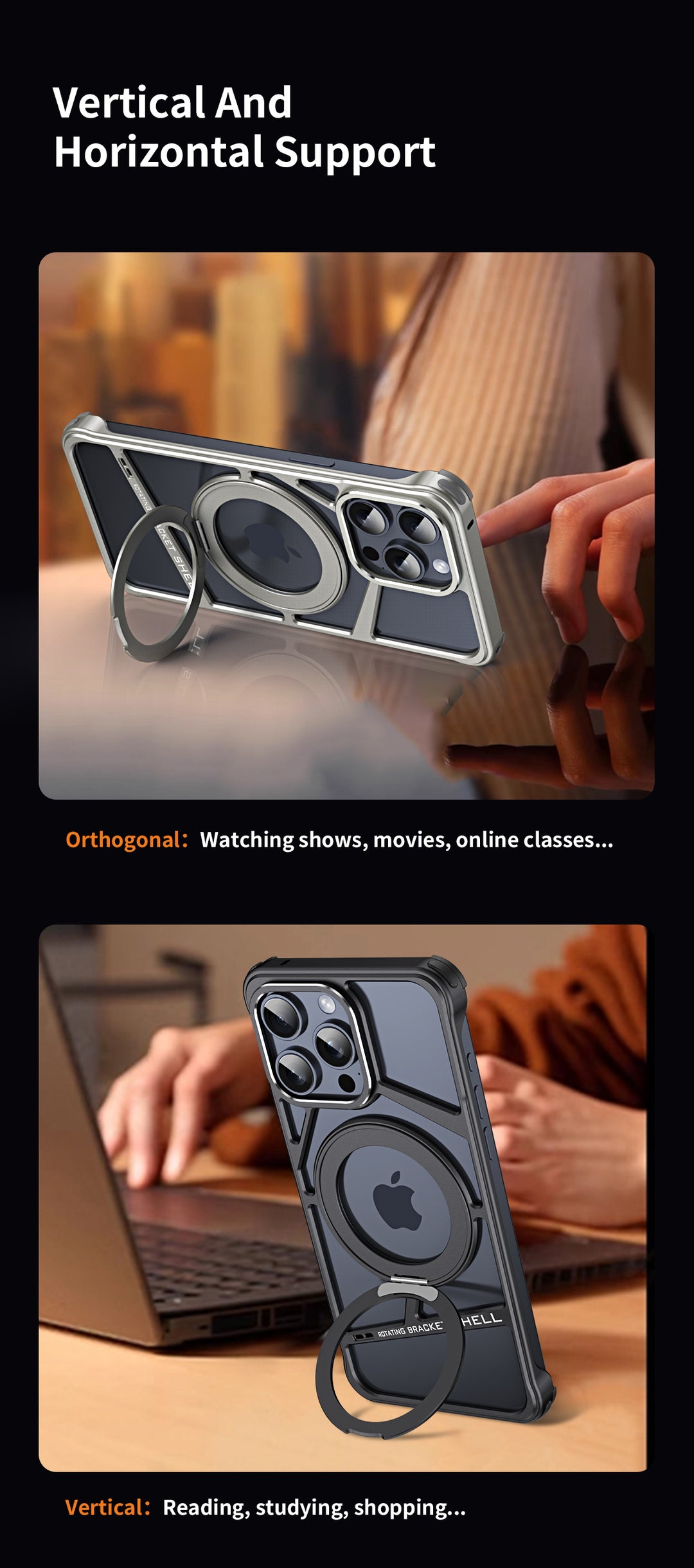 360 Degree Rotating Metal case