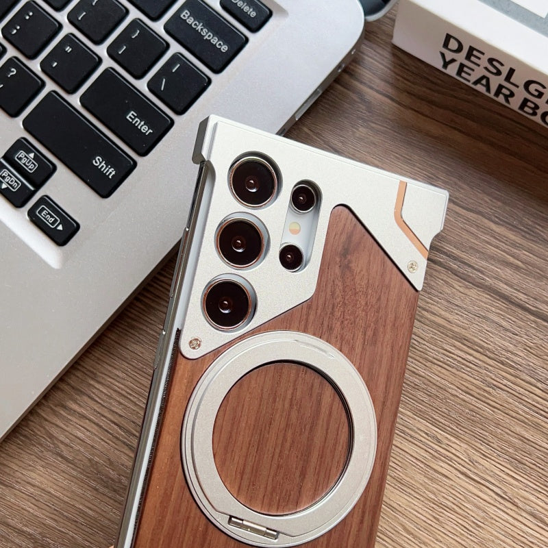 Elite Alloy Wooden Magnetic Frameless Case - Samsung