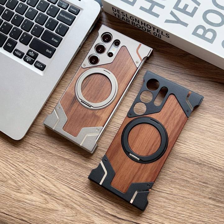 Elite Alloy Wooden Magnetic Frameless Case - Samsung