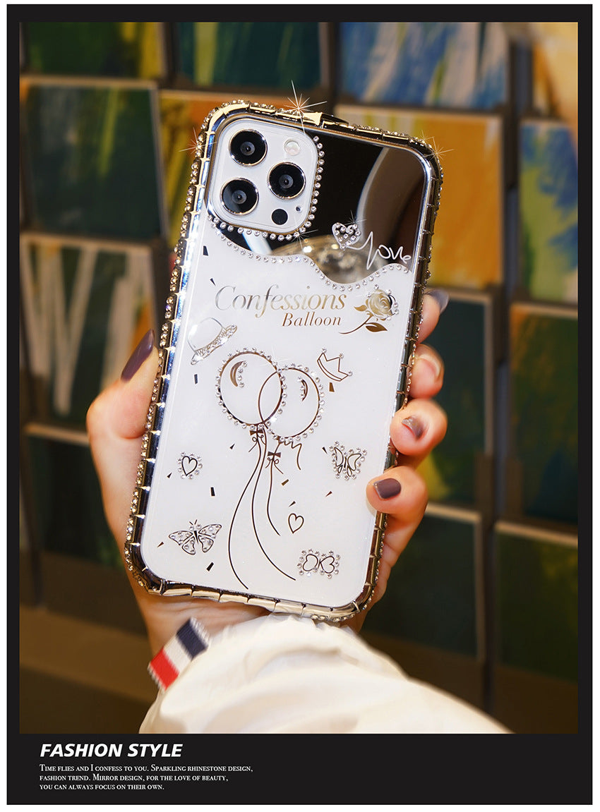 Rhinestone metal bumper + plated case - iPhone