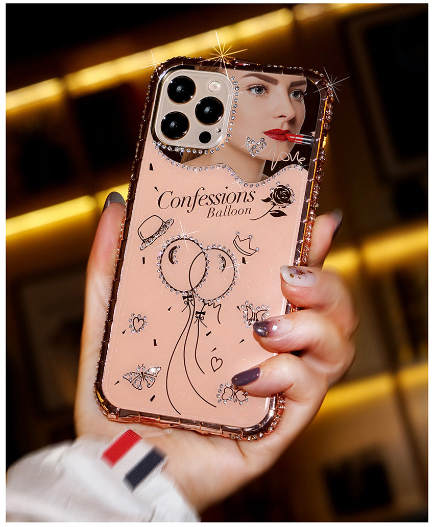 Rhinestone metal bumper + plated case - iPhone