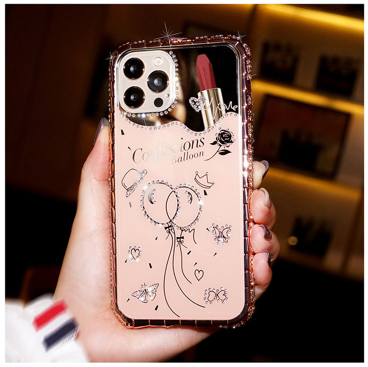 Rhinestone metal bumper + plated case - iPhone