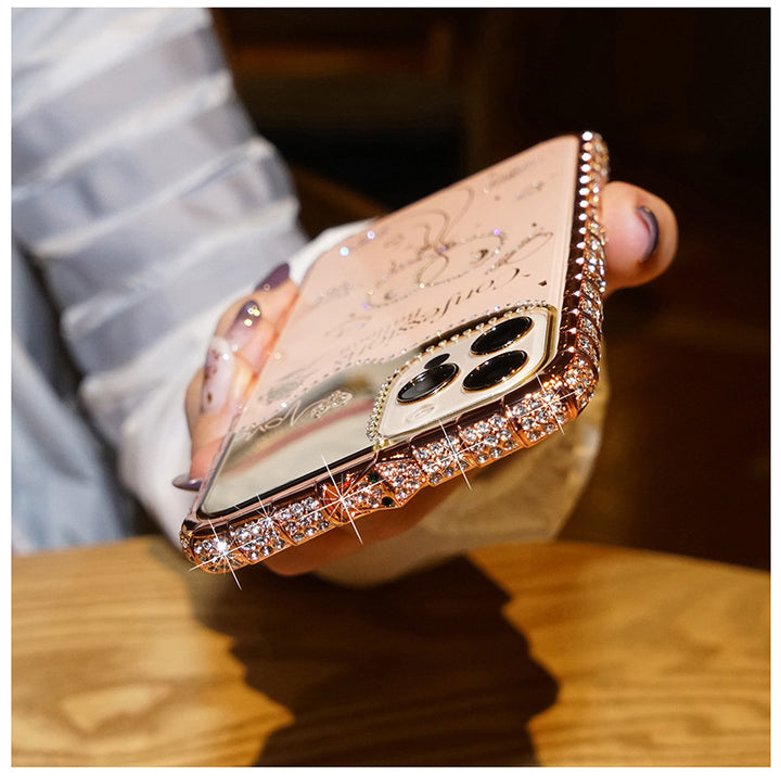 Rhinestone metal bumper + plated case - iPhone