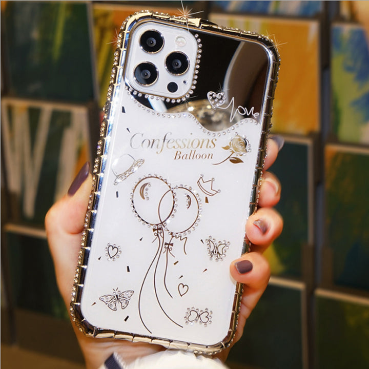 Rhinestone metal bumper + plated case - iPhone