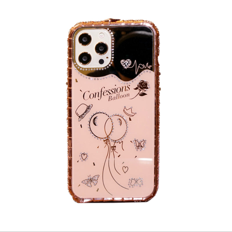 Rhinestone metal bumper + plated case - iPhone